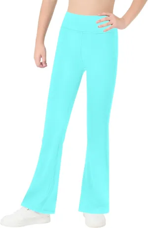 Bootcut Leggings for Girls High Waist Soft Stretch Women Yoga Pants Teen Dance Running Black Pink Dark Blue Maroon White