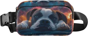 Boxer Dog Fanny Pack Water Resistant, Women Men Waist Pack Sling Bag Purse for Travel Hiking