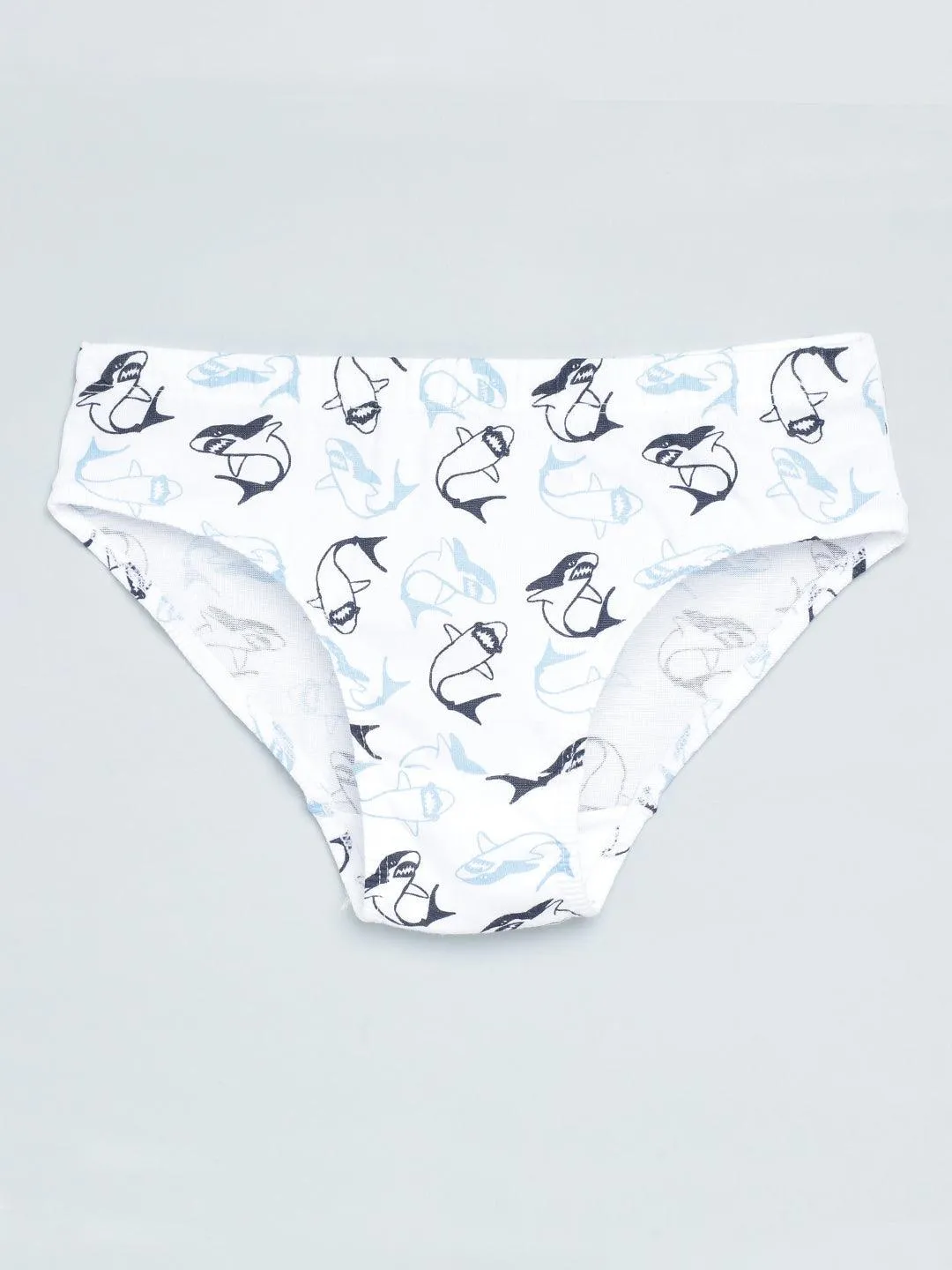 Boys Brief - Shark All Over Print & Solid Color Combo Pack Of 3