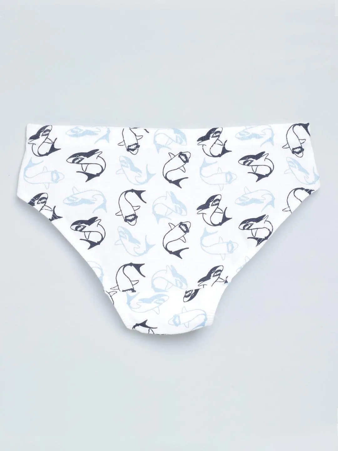 Boys Brief - Shark All Over Print & Solid Color Combo Pack Of 3
