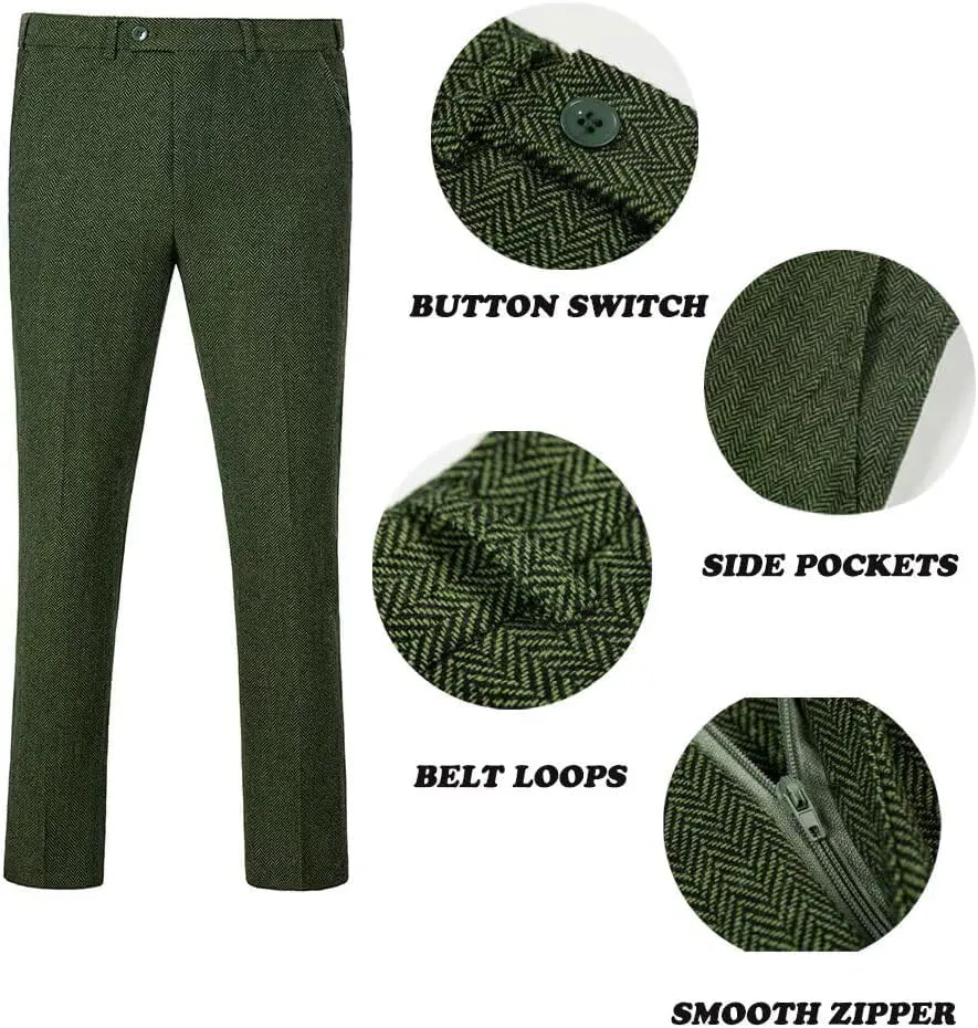 Boys Tweed Suit 3 Piece Tuxedo Suit for Boys Two Button Suits Jackets Vest Pants Set for Kid