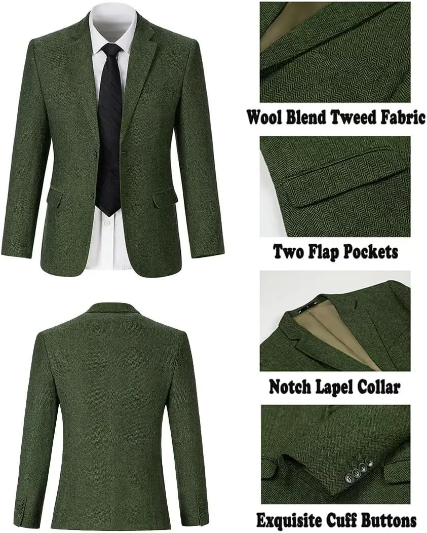 Boys Tweed Suit 3 Piece Tuxedo Suit for Boys Two Button Suits Jackets Vest Pants Set for Kid