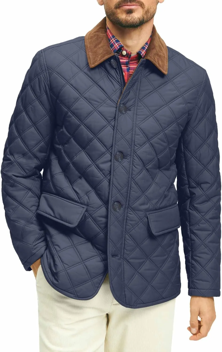 Brooks Brothers Men's Diamond Quilted Walking Coat