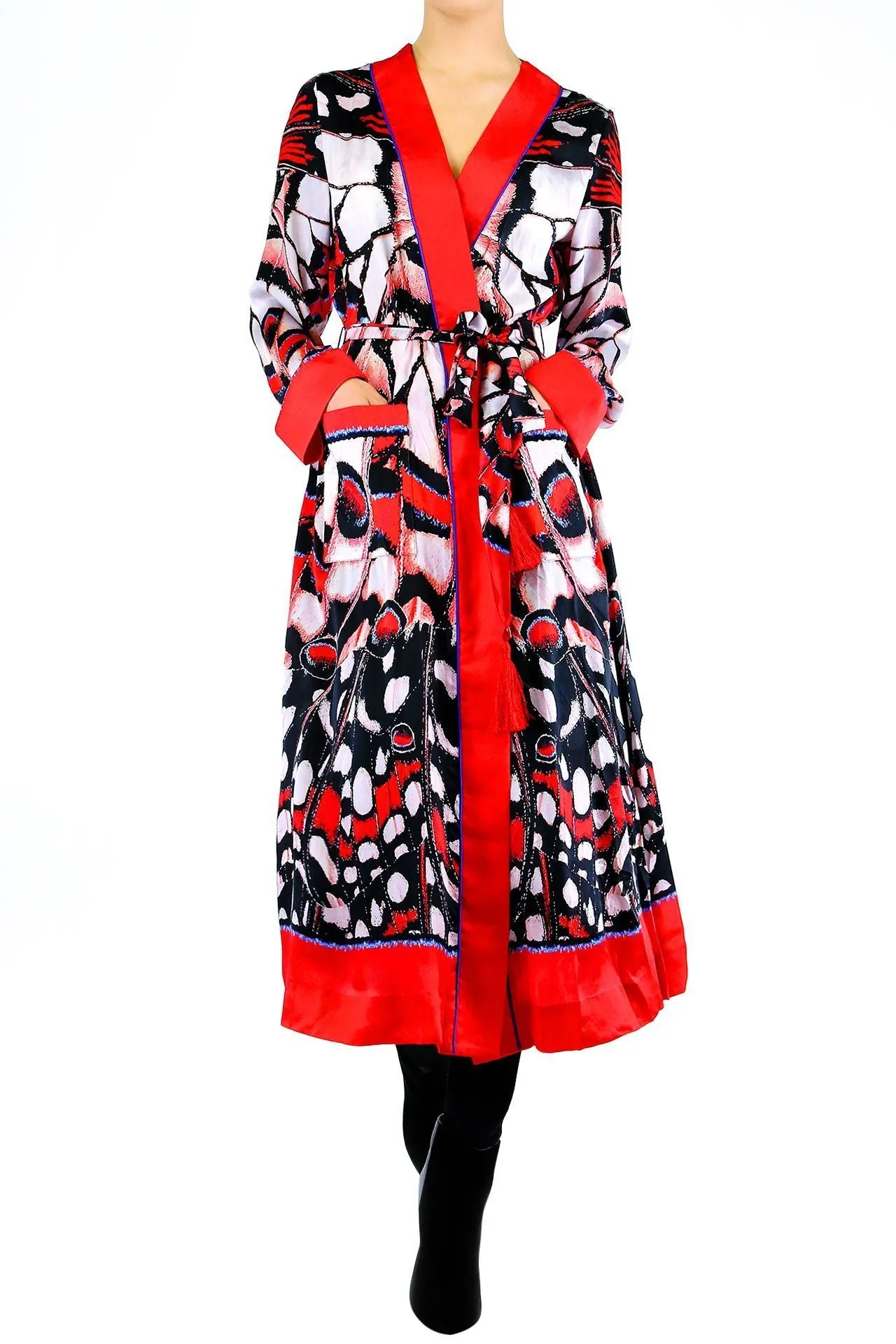 Butterfly Print Duster Robe