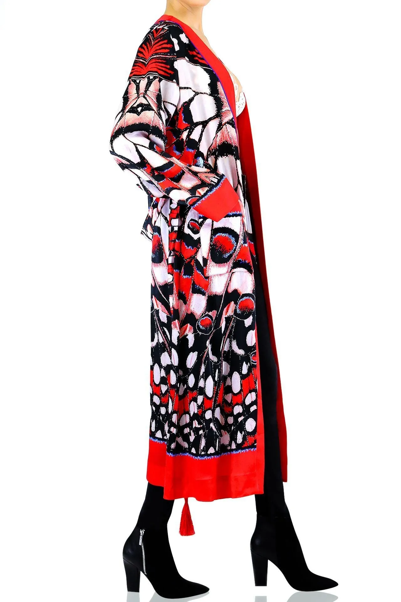 Butterfly Print Duster Robe