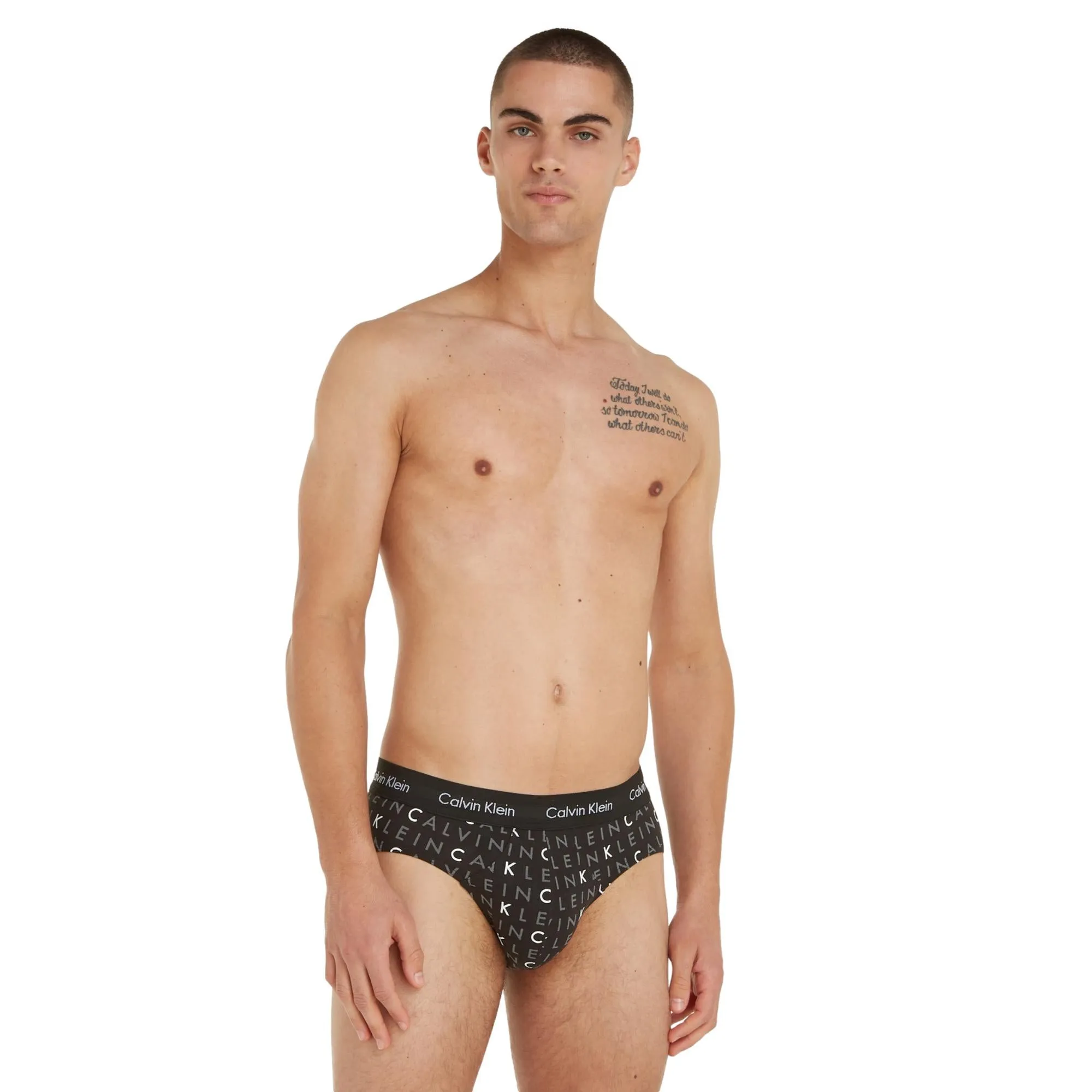 Calvin Klein Cotton Stretch Hip Brief 3 Pack - Black / Grey