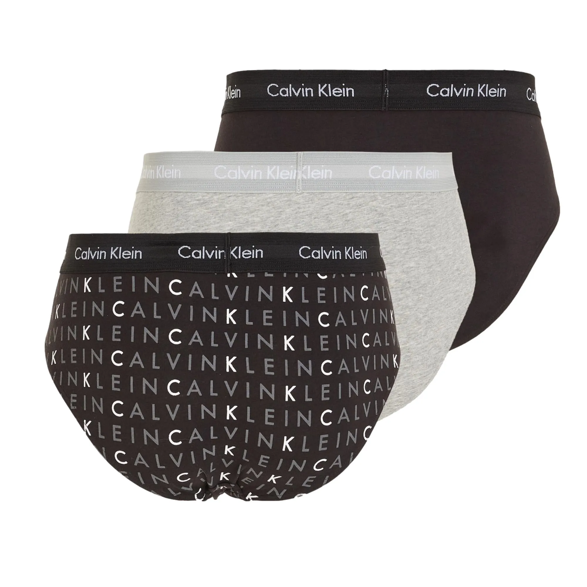 Calvin Klein Cotton Stretch Hip Brief 3 Pack - Black / Grey