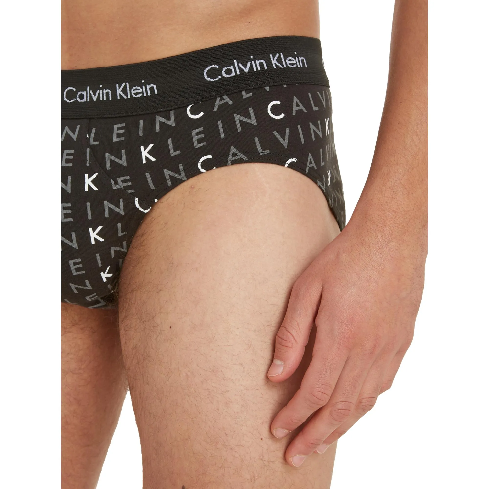 Calvin Klein Cotton Stretch Hip Brief 3 Pack - Black / Grey