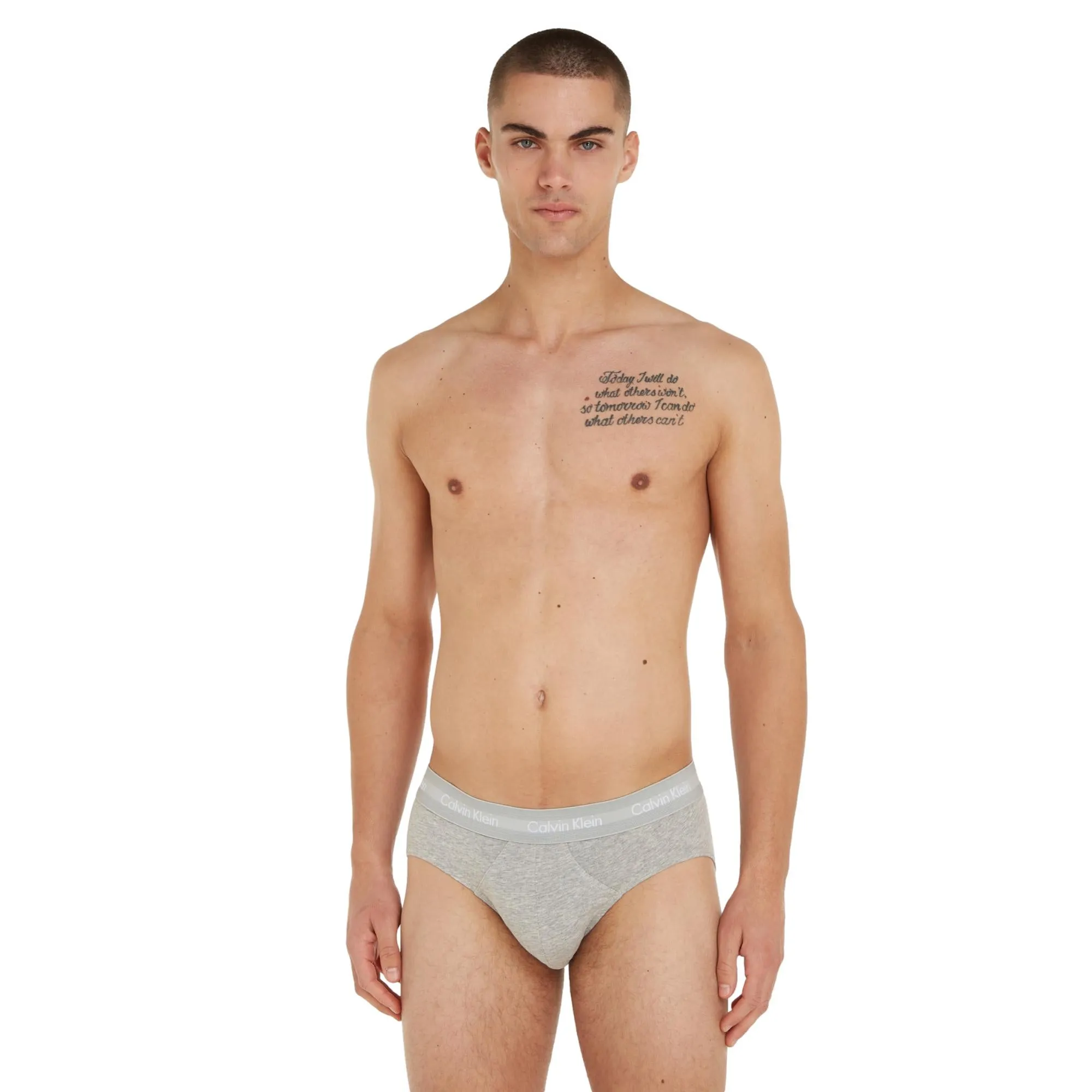 Calvin Klein Cotton Stretch Hip Brief 3 Pack - Black / Grey