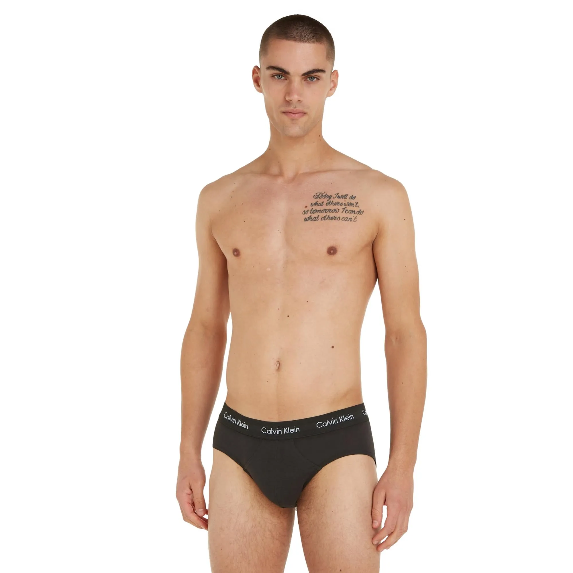 Calvin Klein Cotton Stretch Hip Brief 3 Pack - Black / Grey