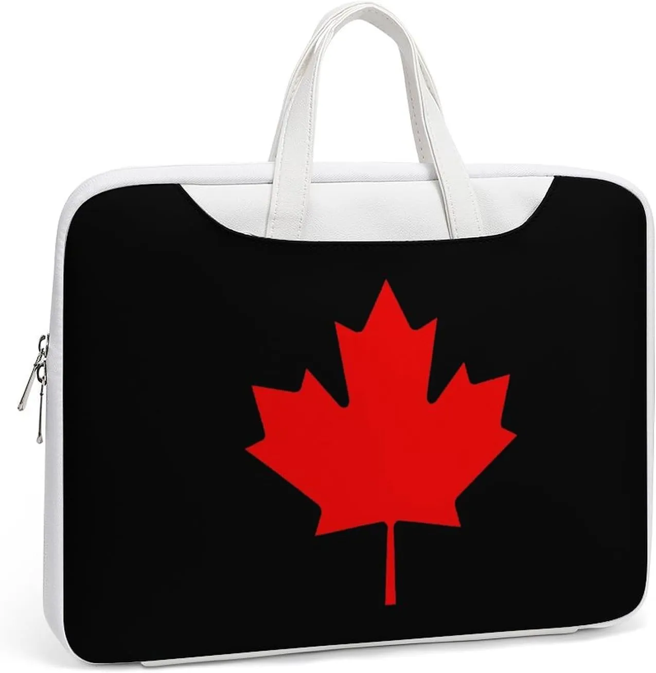 Canada Flag Leather Bag Laptop Case Slim Water Resistant Computer Bags with Handle Briefcase for Work