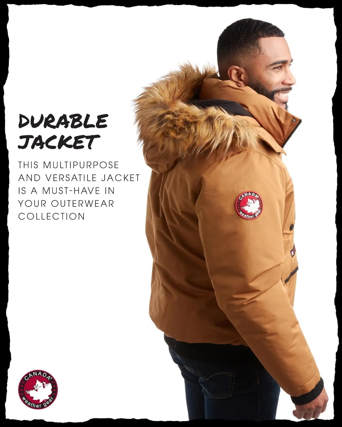 CANADA WEATHER GEAR Mens Big & Tall Winter Jacket - Heavyweight Bomber Parka Coat Jacket for Big and Tall Men (Sizes: M-5X)