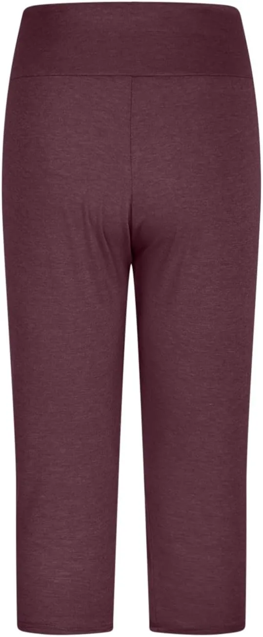 Capri Pants Women Cropped Legging 3/4 Length Plain Cropped Trousers Elasticated Waist Underpants Workout