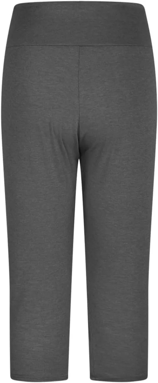 Capri Pants Women Cropped Legging 3/4 Length Plain Cropped Trousers Elasticated Waist Underpants Workout