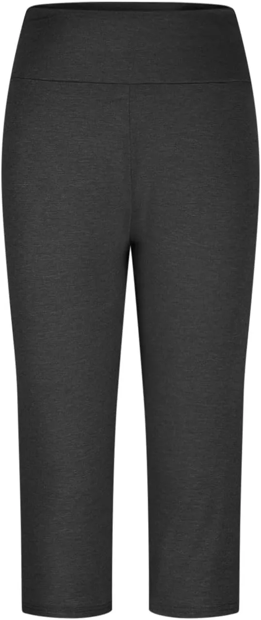 Capri Pants Women Cropped Legging 3/4 Length Plain Cropped Trousers Elasticated Waist Underpants Workout