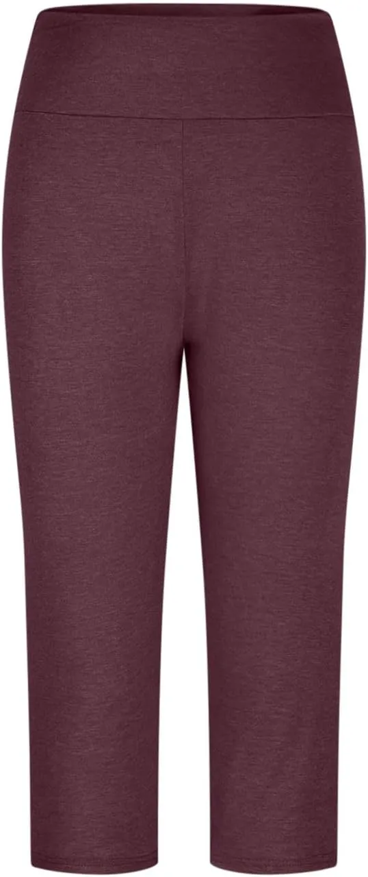 Capri Pants Women Cropped Legging 3/4 Length Plain Cropped Trousers Elasticated Waist Underpants Workout