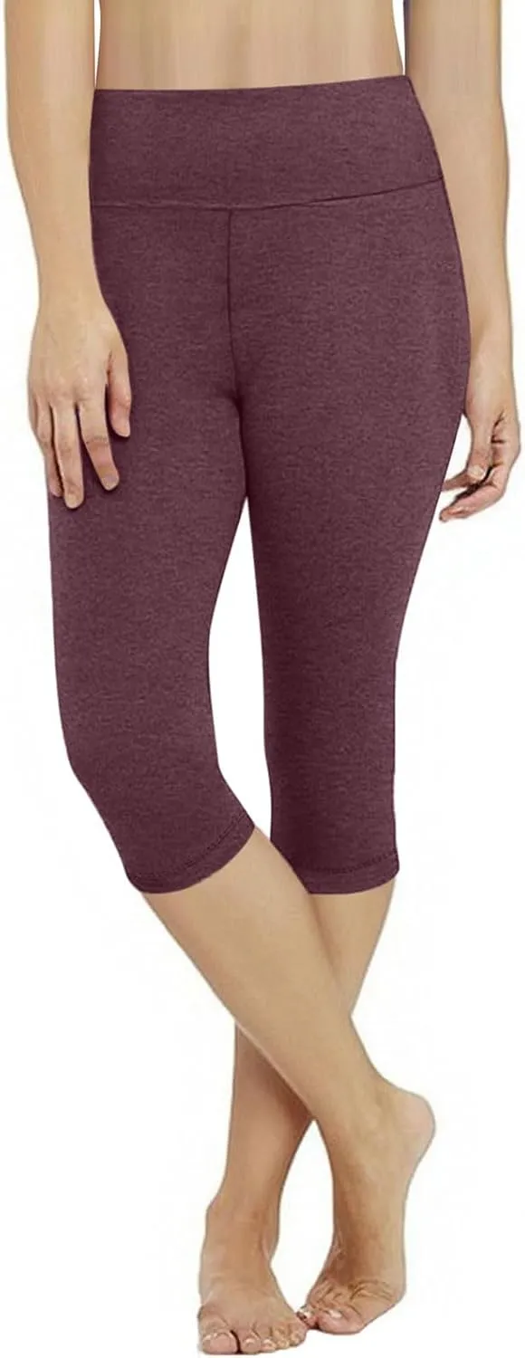 Capri Pants Women Cropped Legging 3/4 Length Plain Cropped Trousers Elasticated Waist Underpants Workout