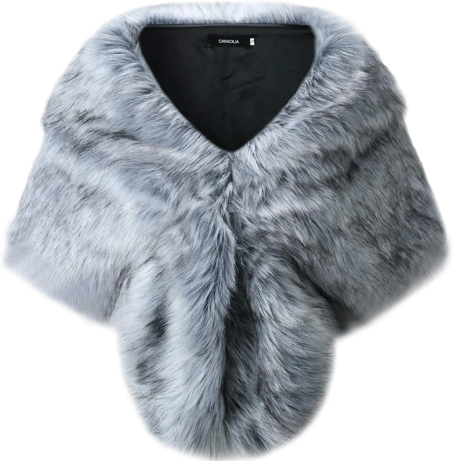 Caracilia Faux Fur Shawl Wrap Stole Shrug Winter Bridal Wedding Cover Up