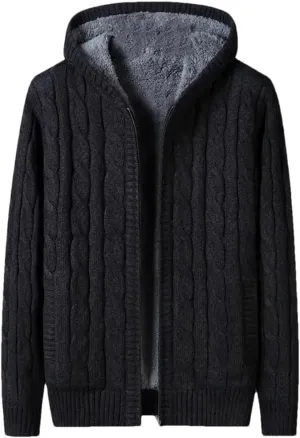 Cardigan Knitted Hooded Sweater Knitwear Men Warm Winter Sweater Coat