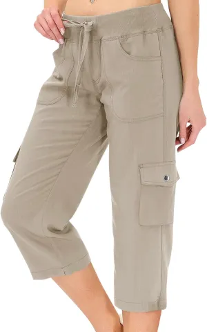 Cargo Capris for Women with Pockets Summer Lightweight Hiking Pants Comfy Stretchy Capri Pants Summer Capri Cargo Pant