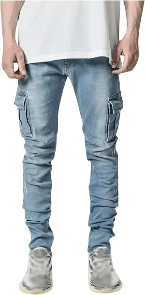 Cargo Jeans Pants for Men,2023 Retro Distressed Sweatpants Fashion Streetwear with Side Pocket Jeans