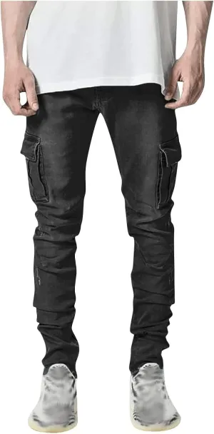 Cargo Jeans Pants for Men,2023 Retro Distressed Sweatpants Fashion Streetwear with Side Pocket Jeans