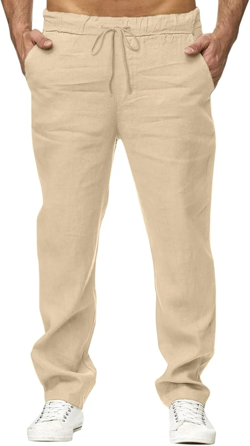 Cargo Pants for Men Baggy Mens Autumn and Winter Casual Sweatpants Slim Fit Drawstring Joggers with Pockets Outdoor Hiking Sports Trousers Chino Pant