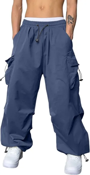 Cargo Pants for Men, Casual Solid Color Sports Multi Pocket Foot Rope Pants Street Fashion Tie Waist Sweatpants