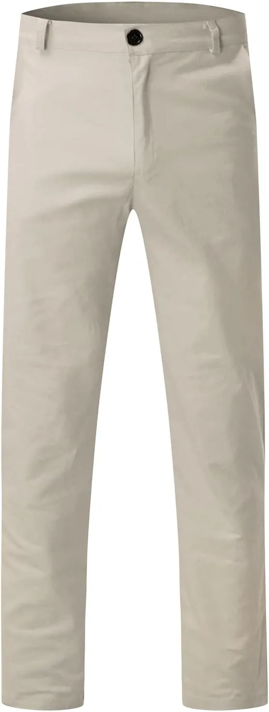Cargo Pants for Men, Slim Fit Full Length Trousers, Casual Solid Mid Waist Pocket Fashion Workout Pants Streetwear