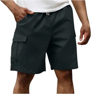 Cargo Shorts for Men Stretch Waist Quick Dry Lightweight Outdoor Hiking Shorts with Pockets