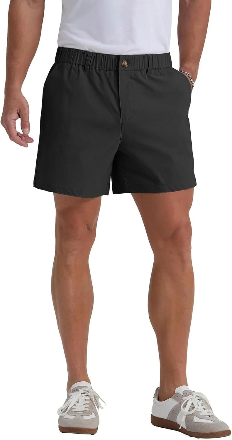 Cargo Shorts Men Summer Elastic Waist Wide Leg Shorts Baggy Comfy Classic Outdoor Quick Dry Hiking Pants with Pockets