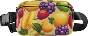 Cartoon Fruit Fanny Pack Water Resistant, Women Men Waist Pack Sling Bag Purse for Travel Hiking