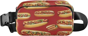 Cartoon Hotdogs Fanny Pack Water Resistant Waist Pack Sling Bag Purse for Women Men Travel Hiking