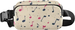 Cartoon Music Fanny Pack Water Resistant, Women Men Waist Pack Sling Bag Purse for Travel Hiking