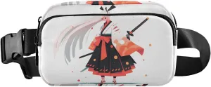Cartoon Samurai Fanny Pack Water Resistant Waist Pack Sling Bag Purse for Women Men Travel Hiking