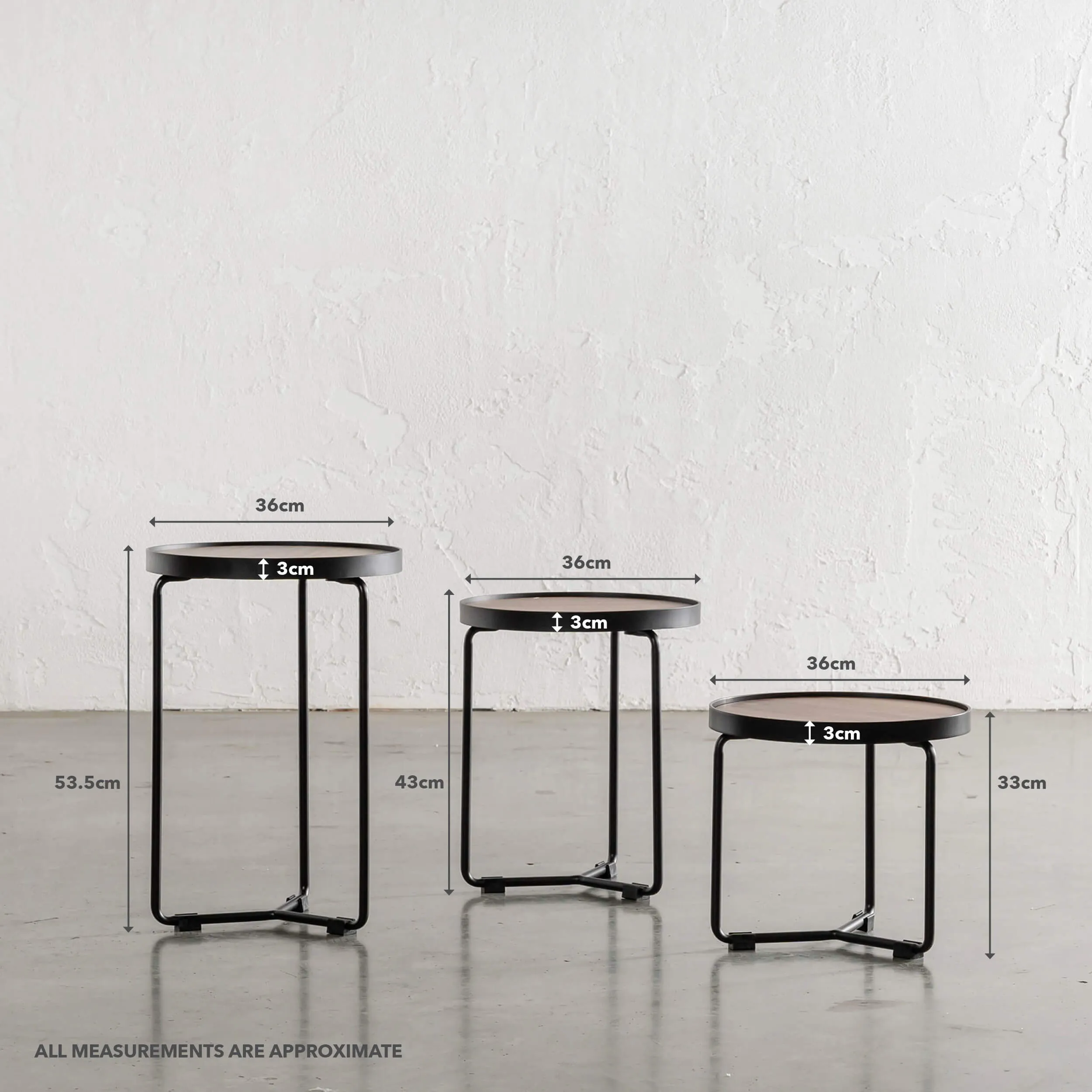 CHIARA SIDE TABLE  |  SET OF 3  |  BIRCH ASH