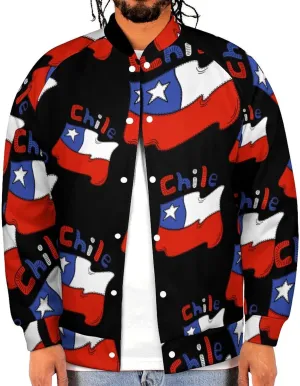 Chilean Flag Chile Lightweight Men's Baseball Jackets Relaxed Fit Varsity Bomber Jacket Windbreaker Coat