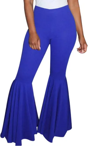 Choichic Bell Bottom Pants for Women Casual Stretchy Loose Wide Leg High Waisted Long Flare Pants