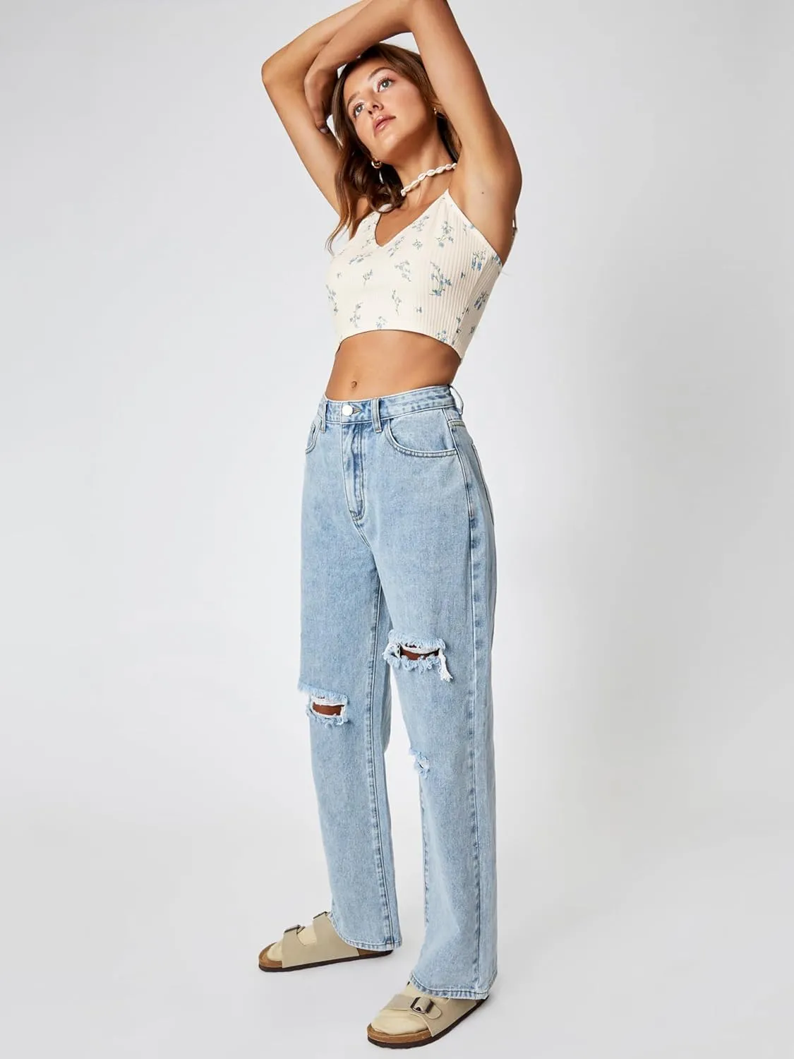 CIDER Denim Basic Ripped Jeans