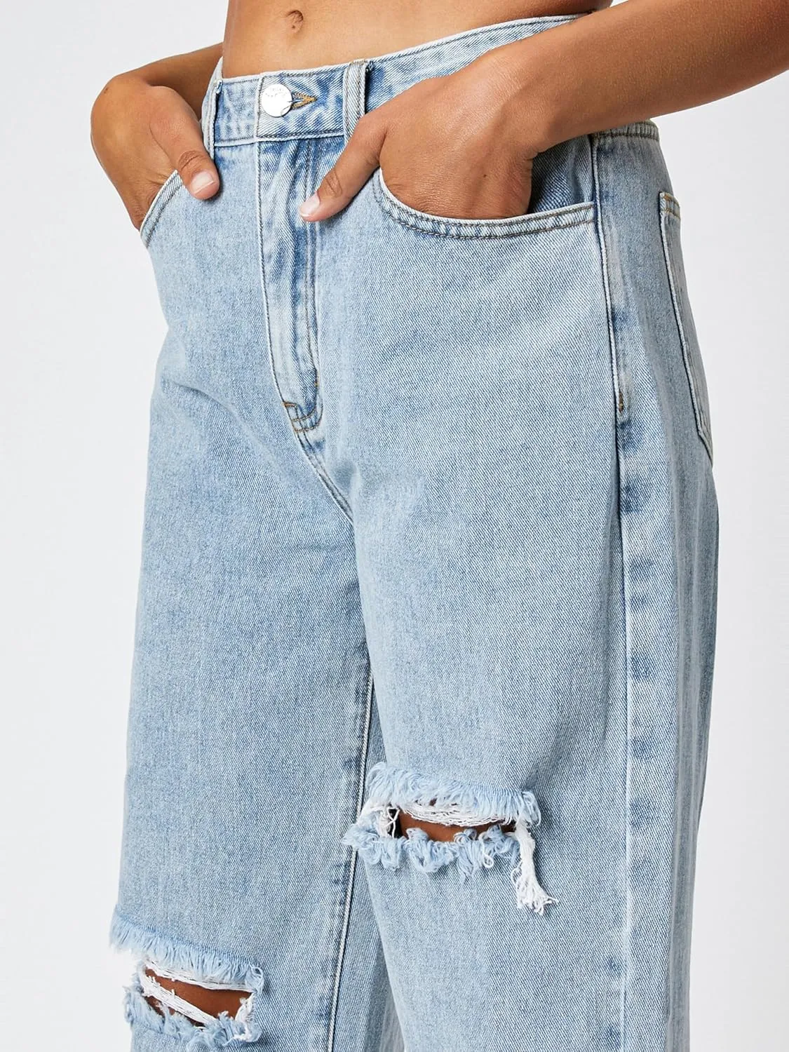 CIDER Denim Basic Ripped Jeans
