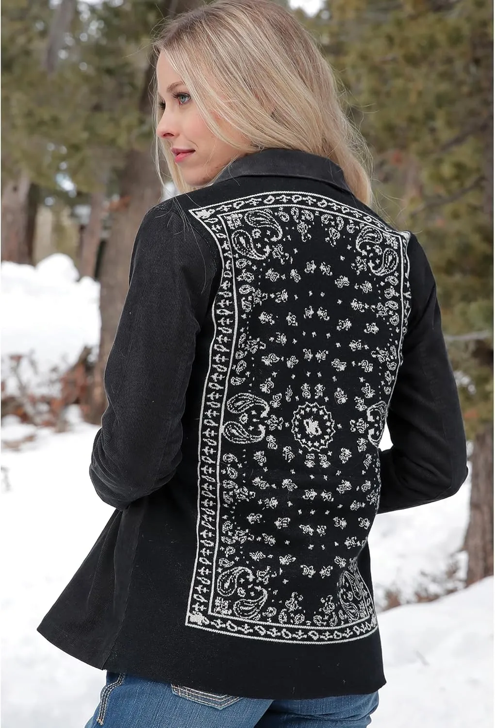 Cinch Womens Black Corduroy Shirt Jacket