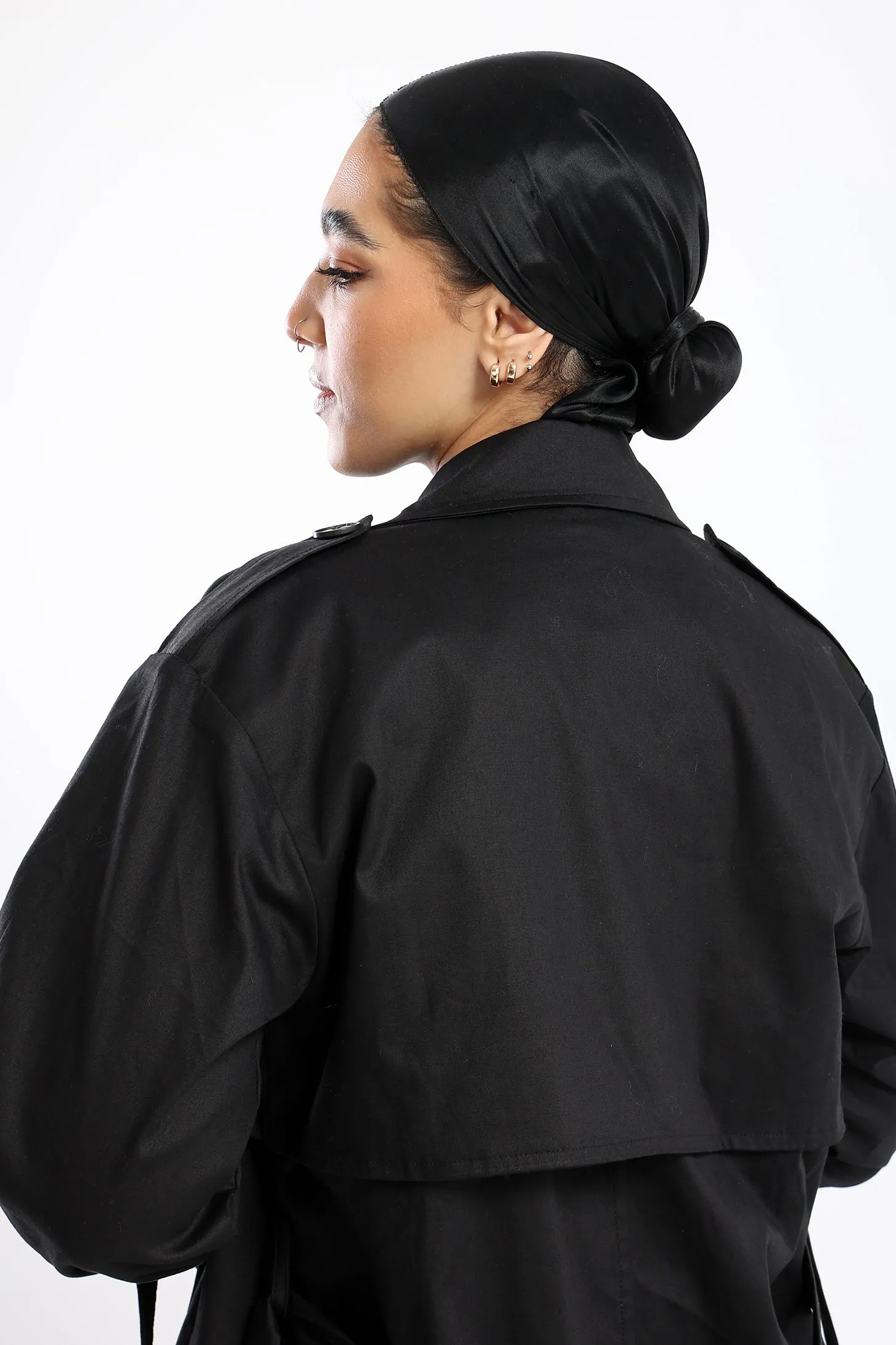 CLASSIC COMFORT TRENCH COAT - BLACK