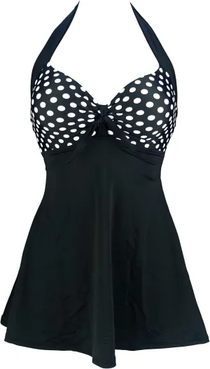 COCOSHIP Vintage Sailor Pin Up Swimsuit Retro One Piece Skirtini Cover Up Swimdress(FBA)