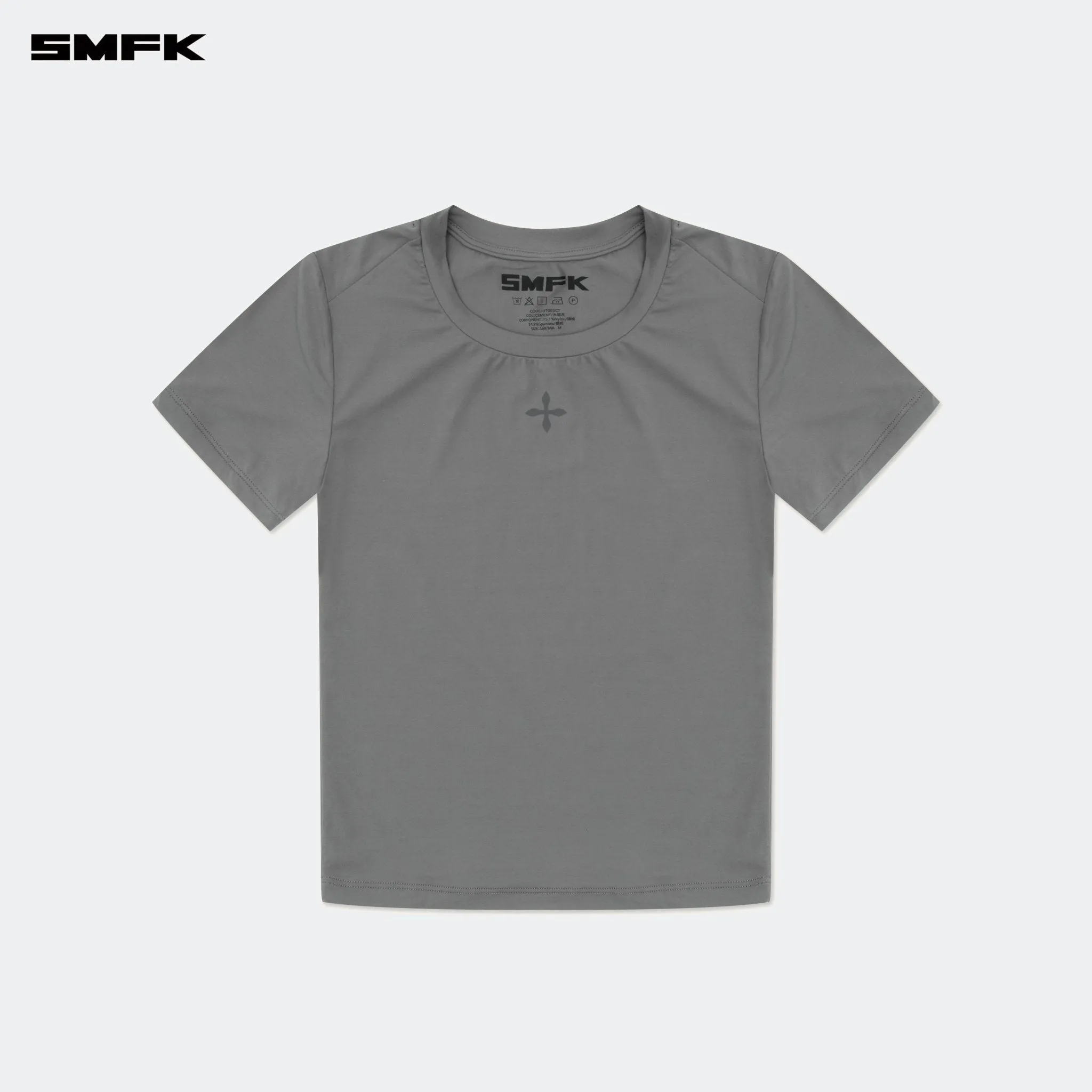 Compass Hug Skin-Tight Fitting Tee Dark Gray
