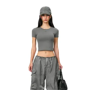 Compass Hug Skin-Tight Fitting Tee Dark Gray