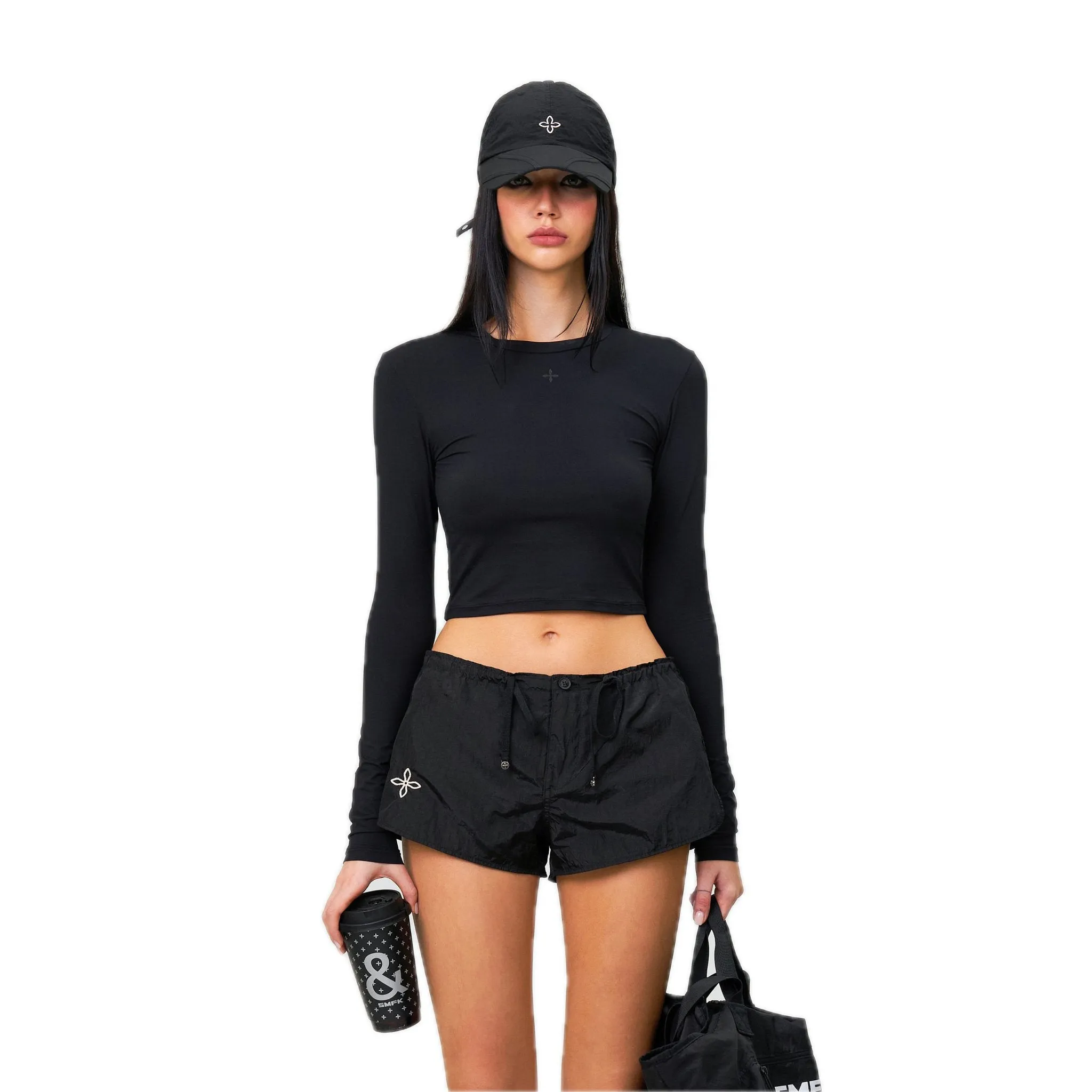 Compass Hug Skin-Tight Fitting Top Black
