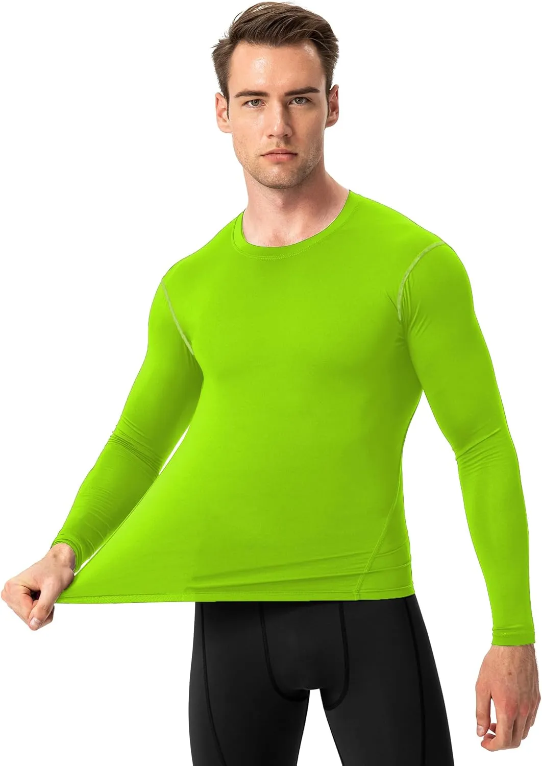 Compression Shirt for Men Workout Long Sleeve T Shirts Athletic Dry Fit Muscle Tops Base Layer for Basketball Gym
