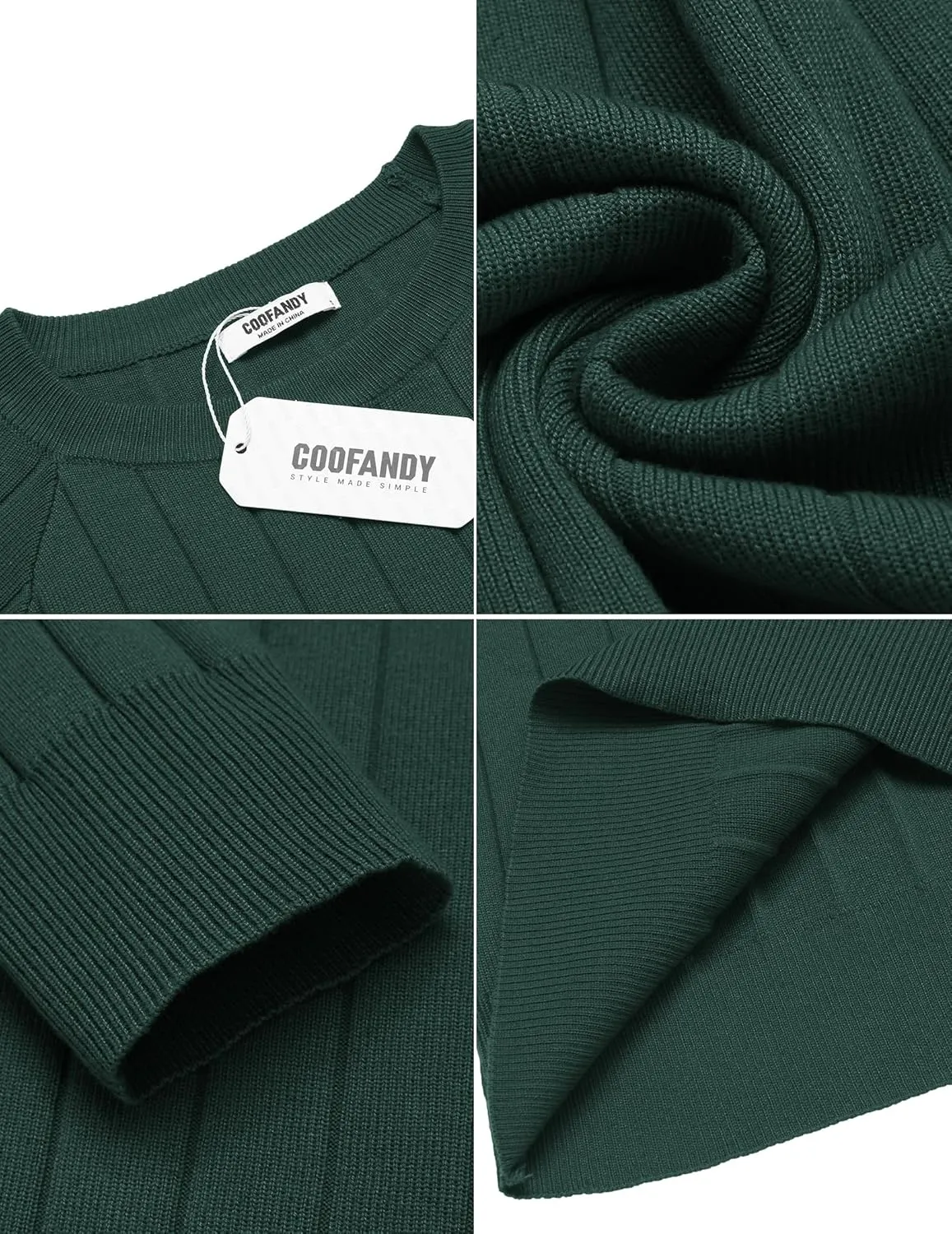 COOFANDY Men Dress Sweater Long Sleeve Crew Neck Sweater Slim Fit Business Casual Pullover Sweater