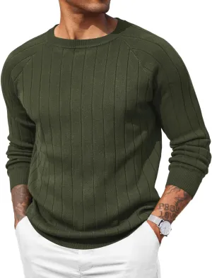 COOFANDY Men Dress Sweater Long Sleeve Crew Neck Sweater Slim Fit Business Casual Pullover Sweater
