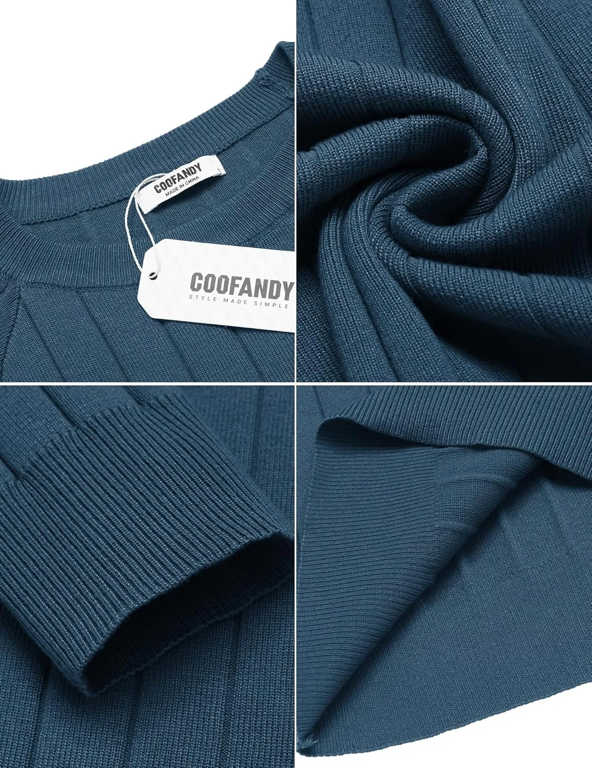COOFANDY Men Dress Sweater Long Sleeve Crew Neck Sweater Slim Fit Business Casual Pullover Sweater